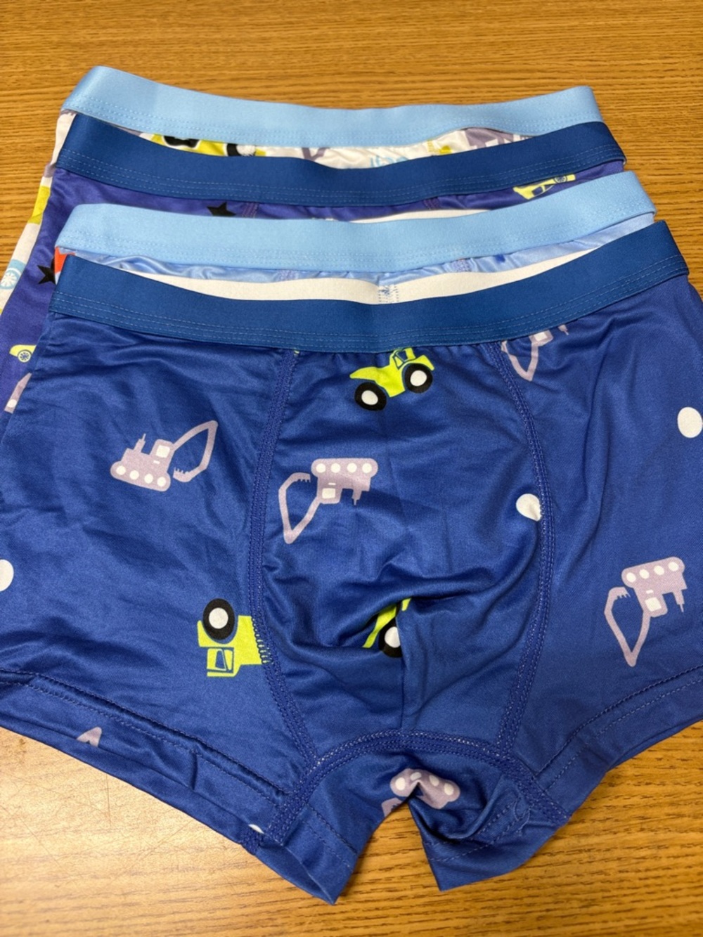 Boys Blue Construction Print Boxer Briefs - 4-Pack
